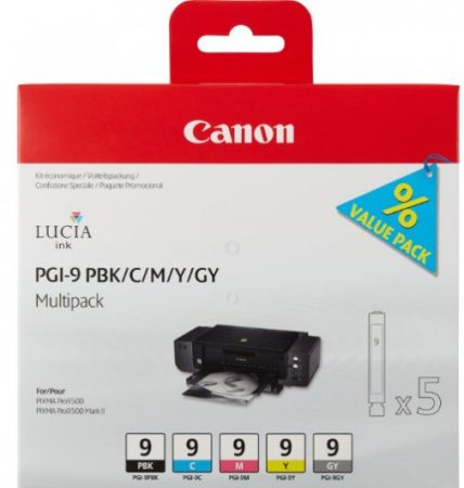 Canon PGI-9 fotó BK/C/M/Y/GY tintapatron multipack (eredeti)