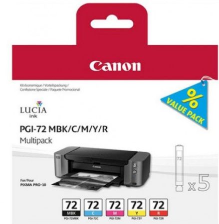 Canon PGI-72 matt BK/C/M/Y/R tintaptatron multipack (eredeti)