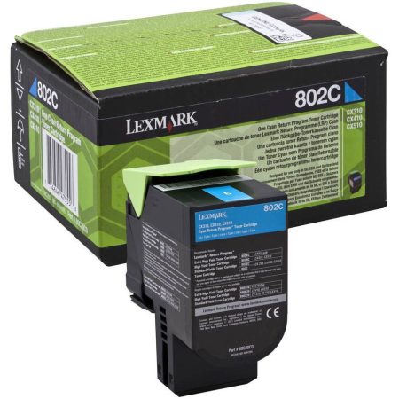 Lexmark 802C kék toner; 1K (eredeti) 80C20C0