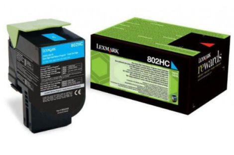 Lexmark 802HC kék toner; 3K (eredeti) 80C2HC0